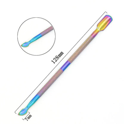 Stainless Steel Dead Skin Remover & Cuticle Pusher - Double-Ended Nail Care Tool for Professional Nail Art Cleaning and Care - 1 Piece
