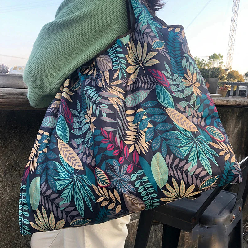 Large Capacity Foldable Shopping Bag – Eco-Friendly Waterproof Grocery & Supermarket Shoulder Tote