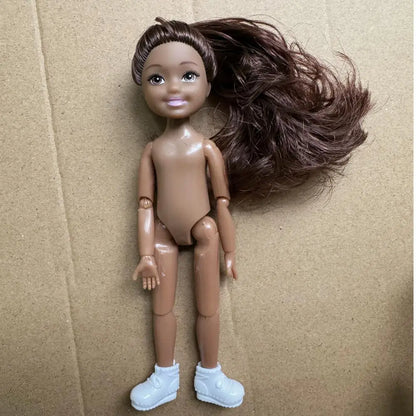 14cm Little Kelly Movable Doll — 5-Inch 1/12 BJD Reborn Toy for Boys & Girls, Dark/Light Skin, White, Blonde & Black Hair