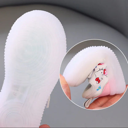Sanrio LED Hello Kitty Shoes for Girls – Cute Cartoon Kawaii Summer Sneakers with Soft Bottom
