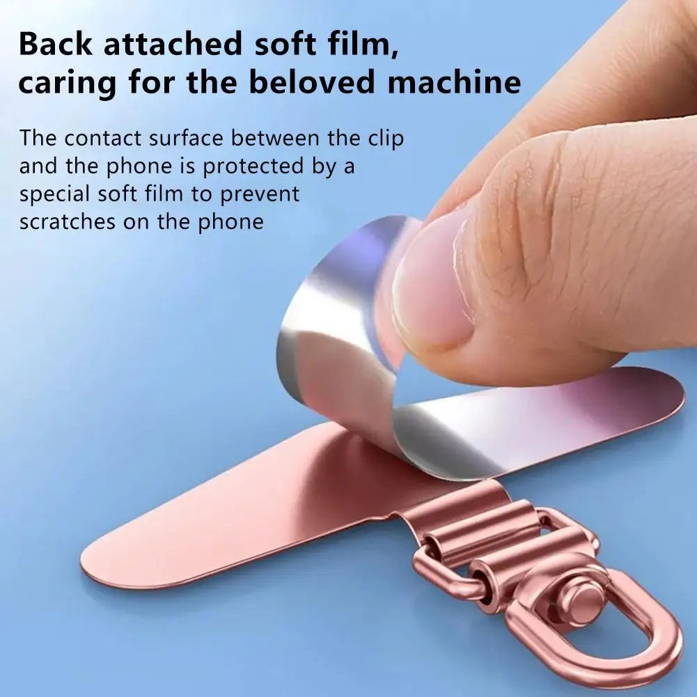 Upgraded 360° Rotatable Stainless Steel Phone Tether Tab - Metal Patch Gasket & Cellphone Lanyard Safety Connector Piece