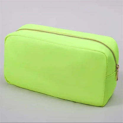 Multi-Color Nylon Cosmetic Bag - Large Zipper Makeup Pouch & Toiletry Organizer for Women and Girls