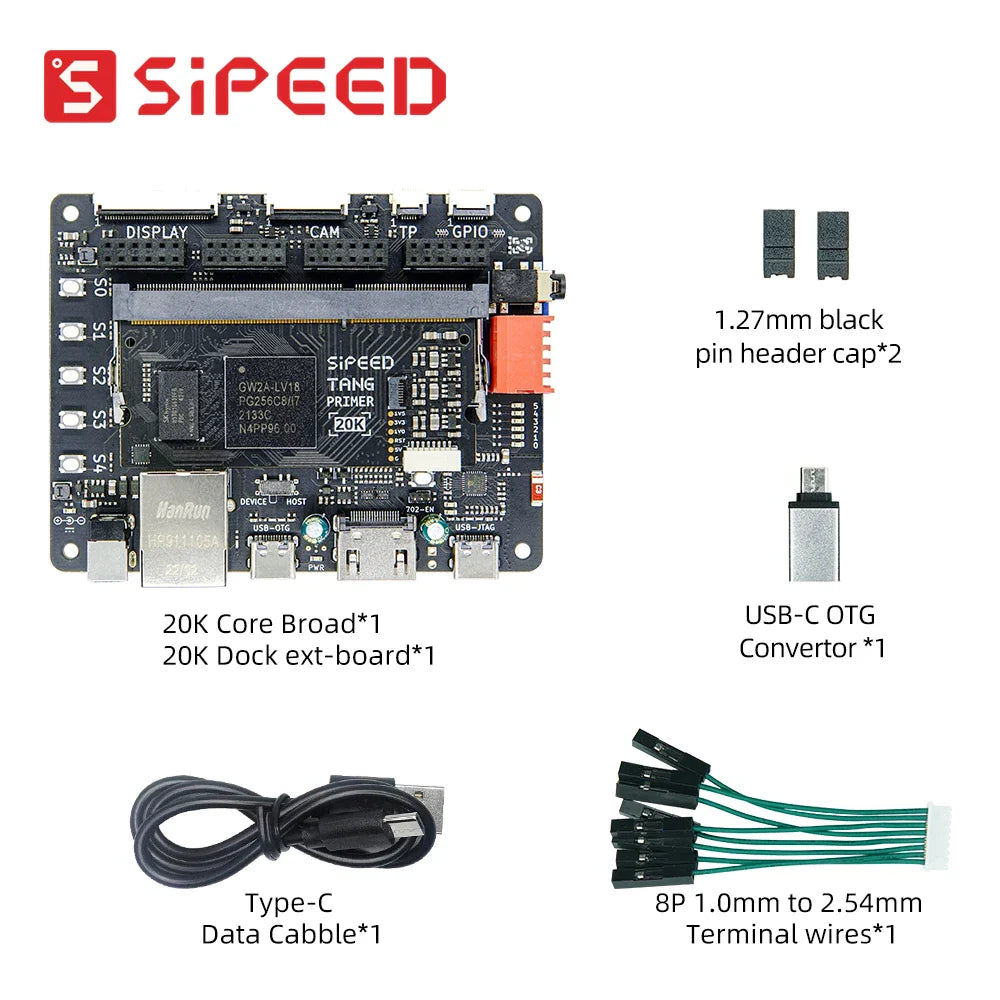 Sipeed Tang Primer 20K FPGA GoAI Core Board - GW2A Minimum System for AI Projects