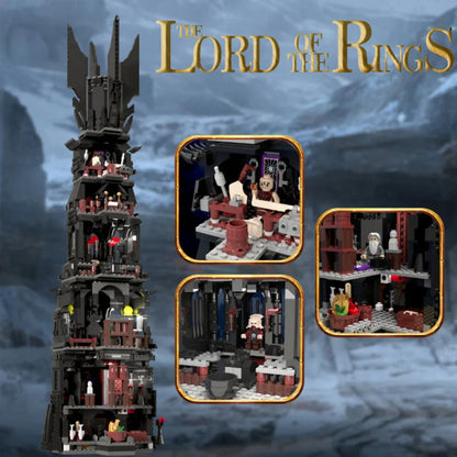 MOC Magical Rings Building Blocks — Orthanc Tower Architecture Model | Creativity Movie Series Street View Toy Gift