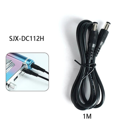 Nail Polishing Machine Connection Cable - 1M/1.5M Double-Head DC Port Handle Line for Rechargeable Manicure Tools