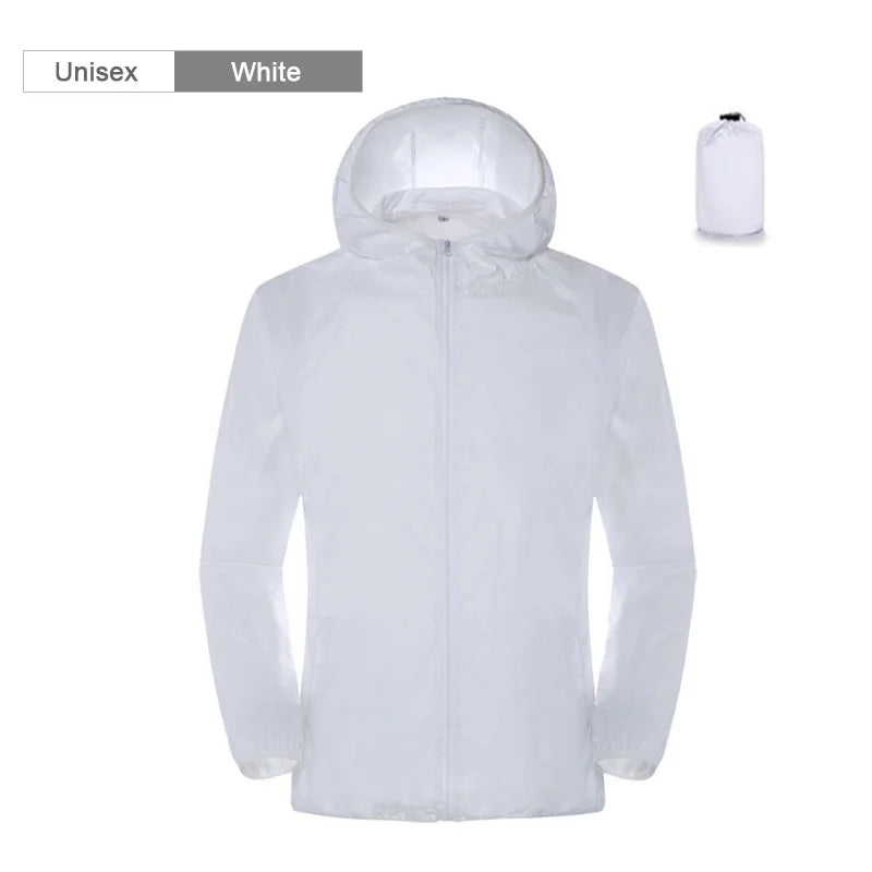 Unisex Waterproof Camping Jacket — Men & Women Windbreaker, Raincoat for Hiking, Climbing, and Sun Protection
