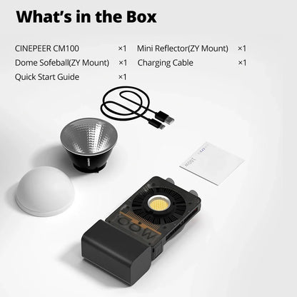Zhiyun CINEPEER CX100 100W COB LED Video Light - Bi-Color Handheld Photography Fill Light
