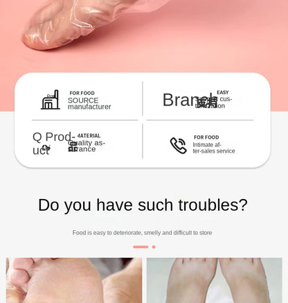 100PCS Transparent Disposable Foot Bags for Detox, Pedicure, & Foot Care - Prevent Infection & Chapped Skin, Bath Wipes