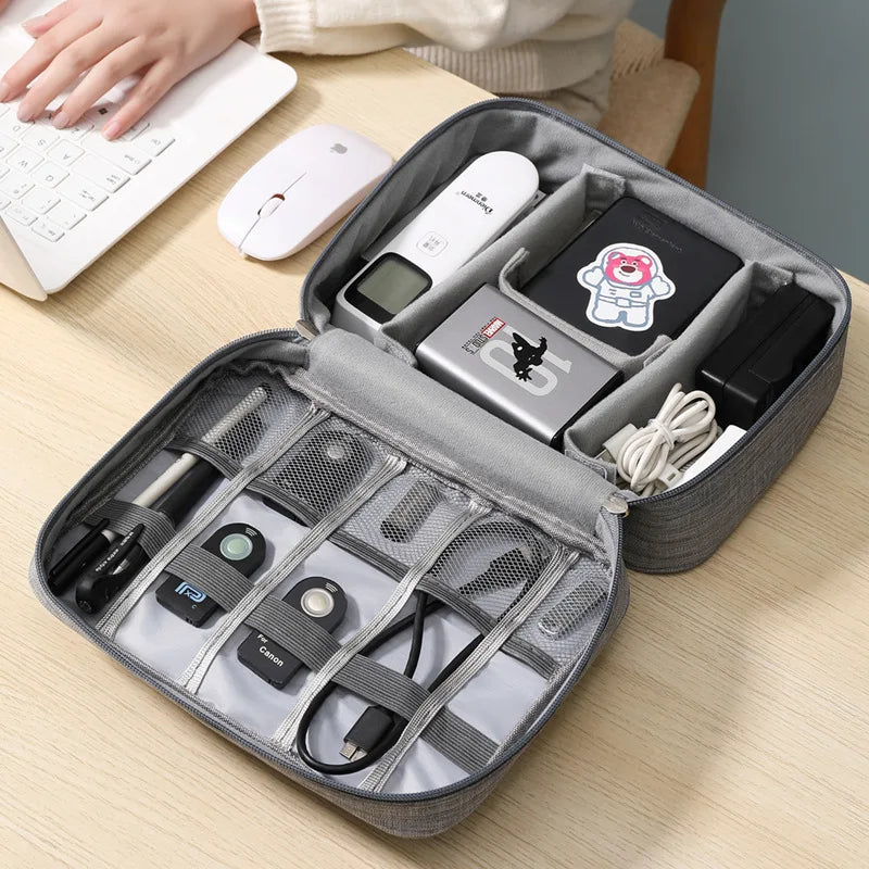 Waterproof Cable Storage Bag – Portable Digital Organizer for USB Cables, Chargers, and Electronic Accessories, Travel-Friendly