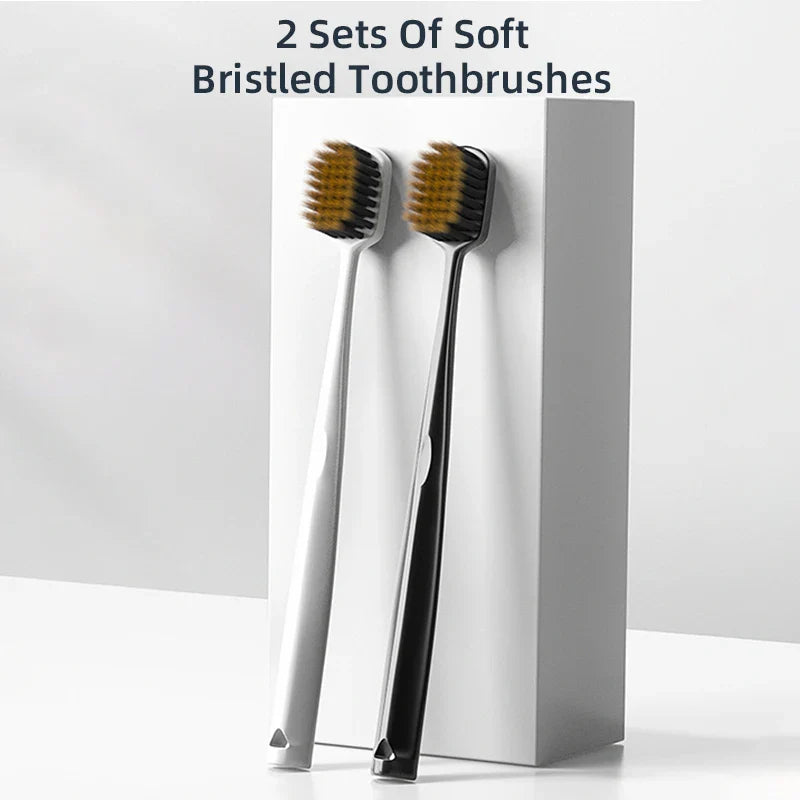 Y-Kelin Extra Hard Bristle Toothbrush Set – Small & Medium Brushes for Men, Household Oral Care