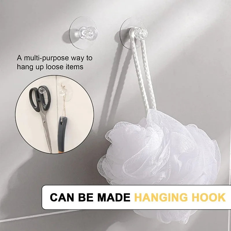 10/2PCS Transparent Crystal Door Knobs - Self-Adhesive Handles with Hook Function for Cabinet, Drawer, Door Wall Decor