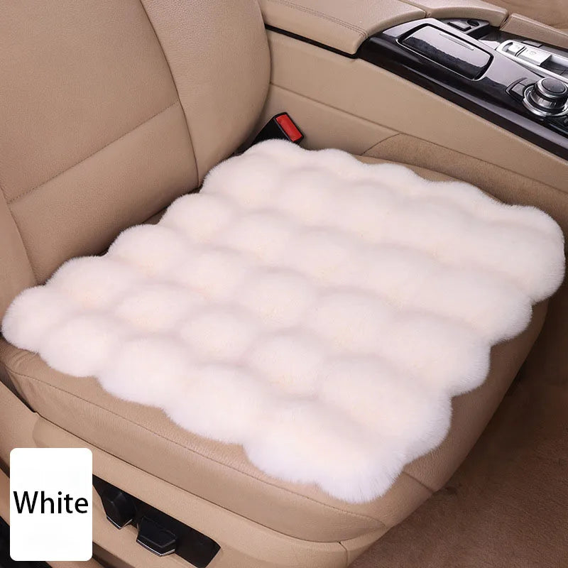 Winter Plush Car Seat Covers – Ultra-Soft Rabbit Fur Cushion Pads for Warmth, Universal Fit Auto Chair Protectors