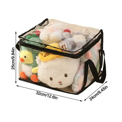 Large Capacity PVC Waterproof Toy Storage Box – Foldable Transparent Dustproof Home Organizer Bag