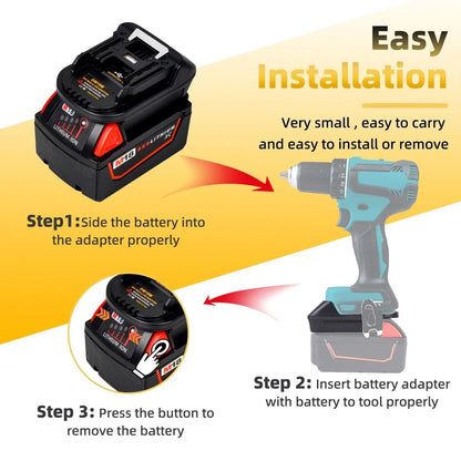 DM18M Battery Adapter for Makita 18V Tools – Convert Dewalt 20V & Milwaukee M18 Batteries to Makita 18V Battery
