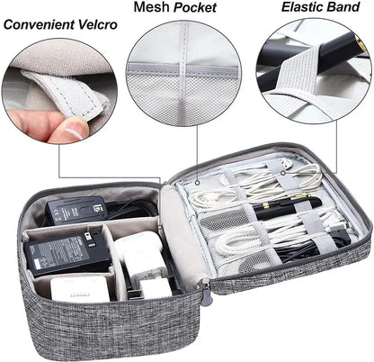 Waterproof Portable Cable Organizer: Digital Electronic Storage Bag for USB, Charger, and Plug