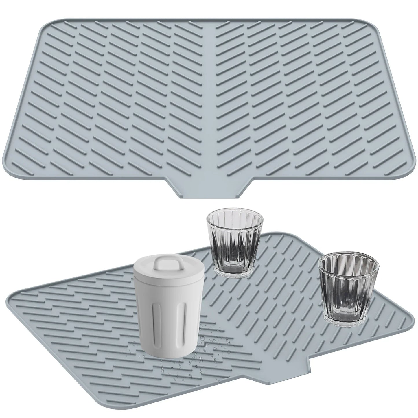 Ultra Absorbent Silicone Dish Drying Mat | Non-Slip, Fast Drying, Heat Resistant & Foldable Pad