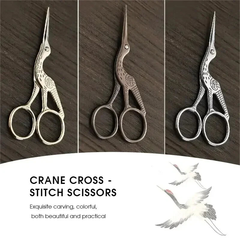 Rainbow Stork Embroidery Scissors – Stainless Steel Small Craft Scissors, Dressmaker Shears for Sewing & Embroidery