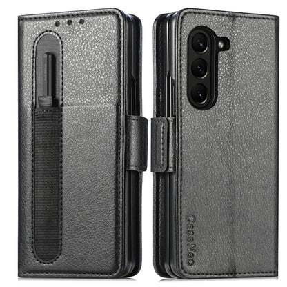 PU Leather Card Holder Case with Pen Slot for Samsung Galaxy Z Fold 6/5/4/3 – Slim Back Cover (No Pen)