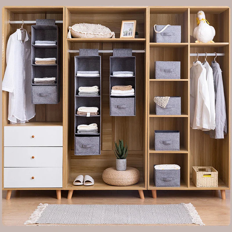 Hanging Cabinet Organizer for Underwear and Closet Storage — Wardrobe Rack Shelf Drawer Box