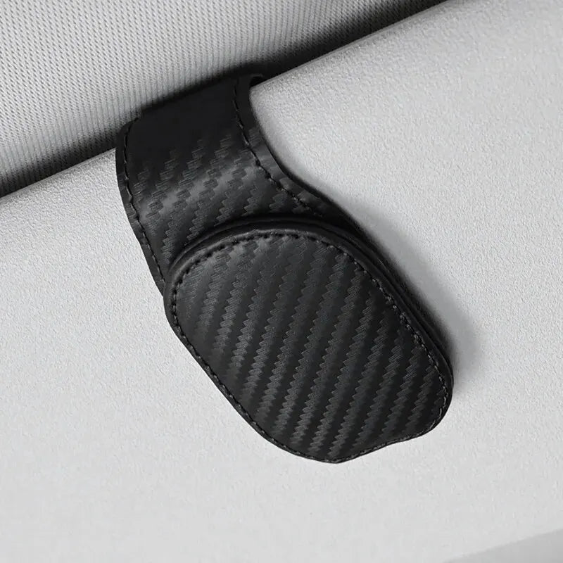 Universal Car Sun Visor Glasses Holder Clip – Magnetic Leather Eyeglass Hanger Storage Organizer Auto Accessories