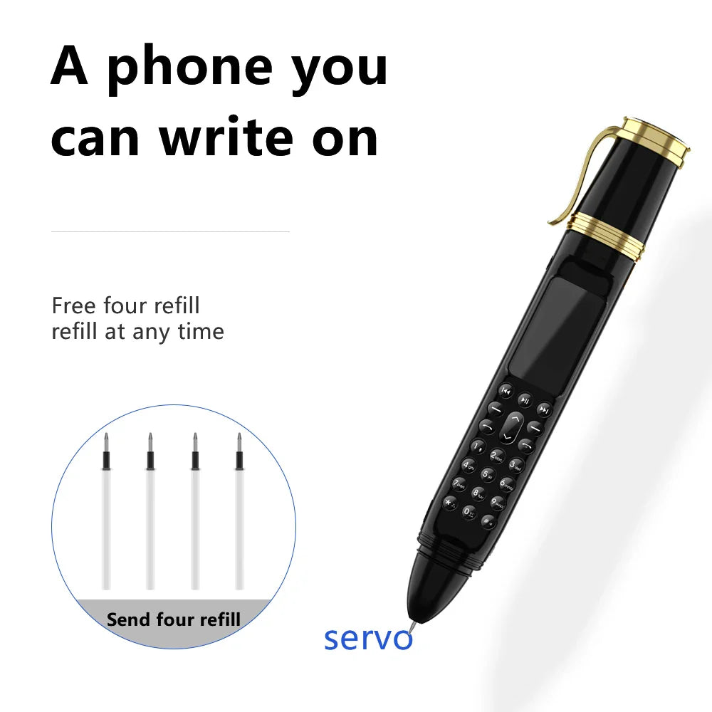 SERVO BM111 3-in-1 Magic Voice Pen Phone – Portable Dual SIM Mobile, Bluetooth Dial Recorder, and Original Telephone Device