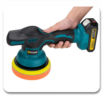 Gisam 8-Gear Digital Cordless Car Polisher — Electric Auto Waxing & Polishing Machine Compatible with Makita 18V Battery