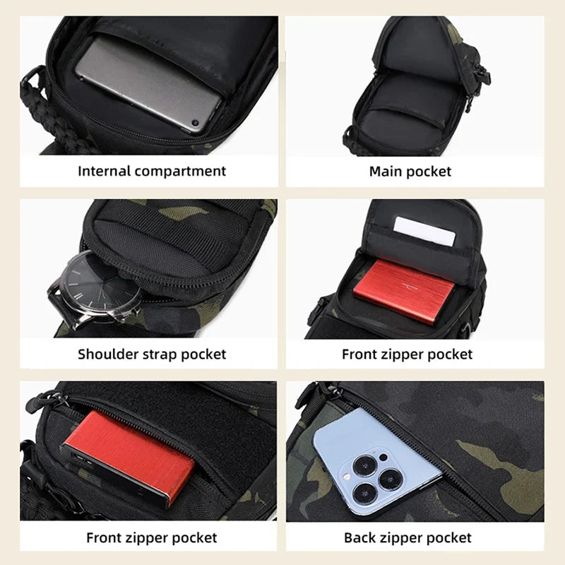 Camping Tactical Chest Bag – MOLLE Sling Backpack for Men, Outdoor Hiking, Cycling & Fishing