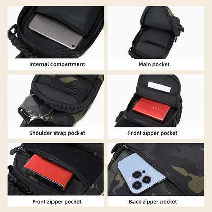 Camping Tactical Chest Bag – MOLLE Sling Backpack for Men, Outdoor Hiking, Cycling & Fishing