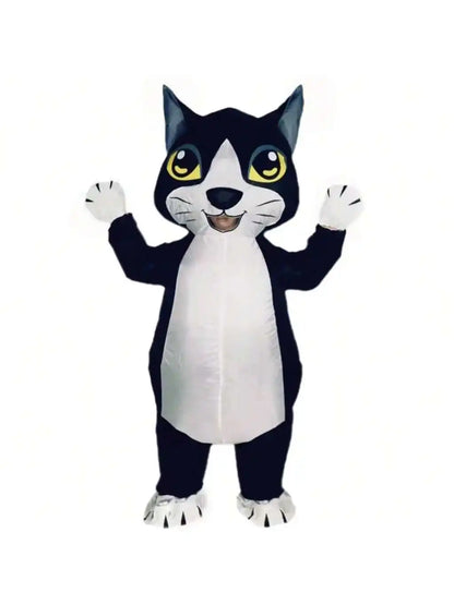 Auto-Inflatable Cat Costume – Waterproof Lightweight Full-Body Jumpsuit for Adults & Kids Cosplay with Detachable Fan