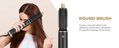 5-in-1 Electric Hair Dryer Comb – Negative Ion Straightener, Curling Iron & Detachable Multifunctional Heating Brush