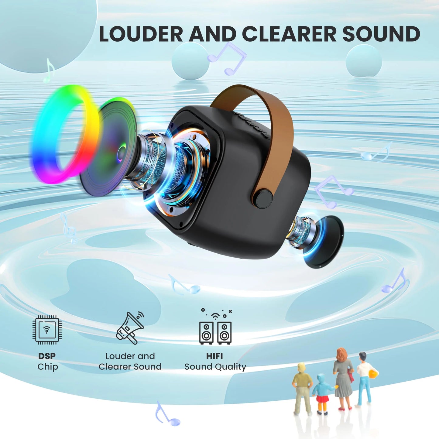 Haomuren Portable Karaoke Machine – Mini Bluetooth Speaker with 1-2 Wireless Microphones, Singing Toy for Kids & Family Party Gift