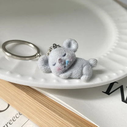 Cartoon Plush Koala Keychain – Cute Fluffy Doll Bag Pendant, DIY Keyring Charm Gift for Women