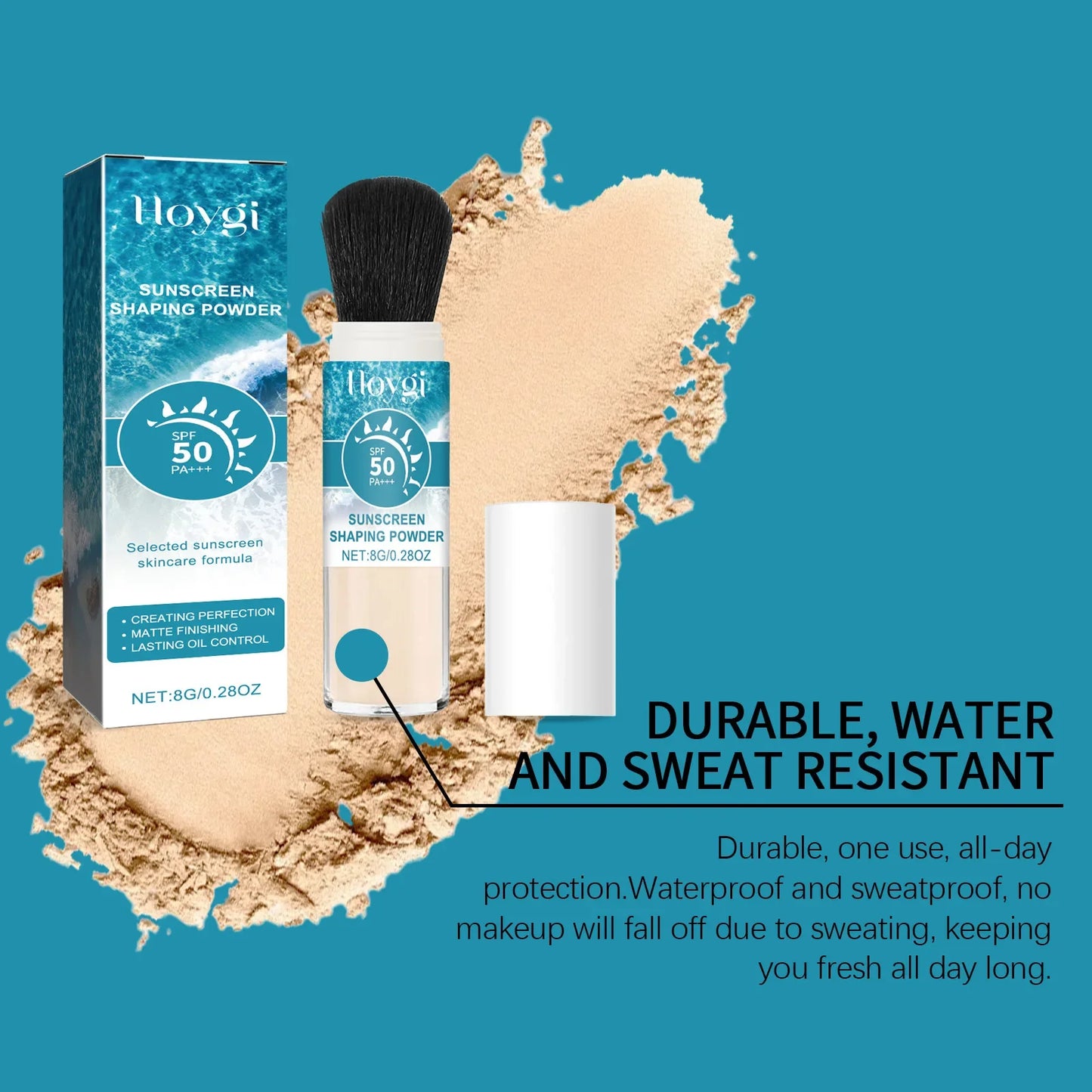 SPF50 Sunscreen Loose Powder – Full Coverage, Waterproof, Oil-Control Matte Setting Powder with Pore Blurring Sunblock
