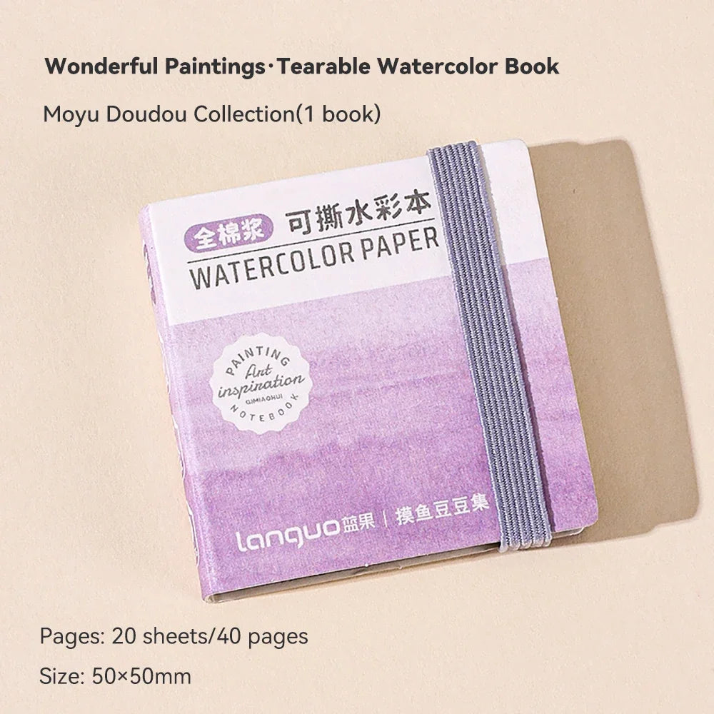 100% Cotton Mini Watercolor Paper Book – 300gsm Tearable Sketchbook Journal for Drawing & Painting