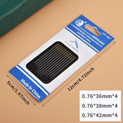 12/24/36Pcs Blind Needle Side-Hole Sewing Needles – Stainless Steel Threading Set for Elderly, DIY Hand Sewing & Household Apparel Repair Tools