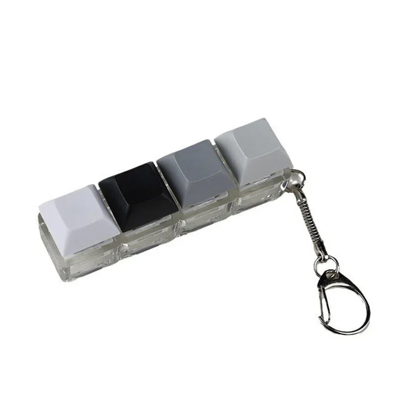12-Key Finger Button Stress Relief Toy – Mechanical Keyboard Keycap Style Anti-Anxiety Decompression Keychain for Kids & Adults Office Gift