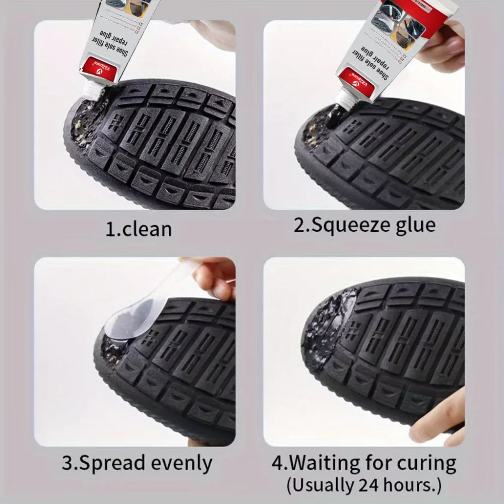Waterproof Shoe Sole Repair Glue - Transparent Strong Adhesive Sealant for Rubber Crack Repair