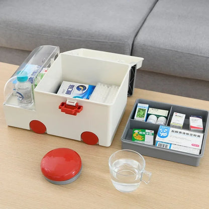 Multifunctional Ambulance Medicine Box – Large Capacity Portable Medical Storage for Household Use