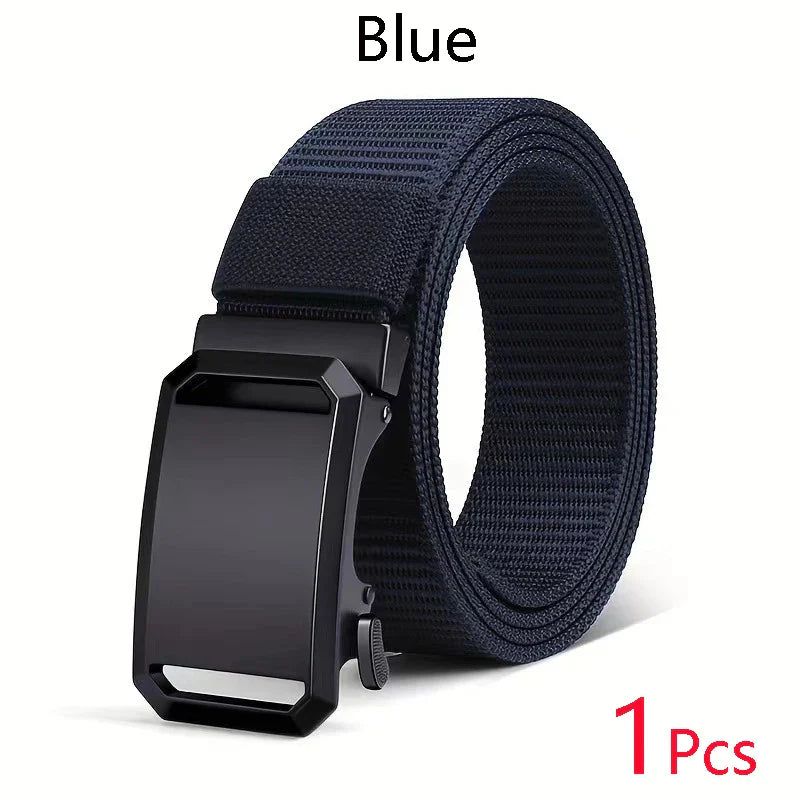 Newest Automatic Buckle Canvas Belt – Tactical Waist Belt for Men, Durable Casual Outdoor, Hunting, Golf & Adventure Training Pants