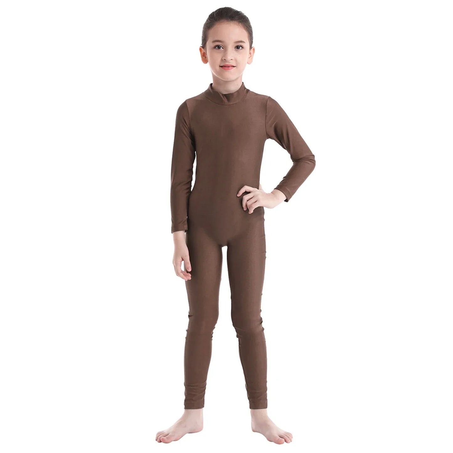 Kids Girls Full Body Gymnastics Bodysuit, Ballet Dance Jersey Leotard, Jumpsuit Sports Unitard, Children Dancewear and Sportswear
