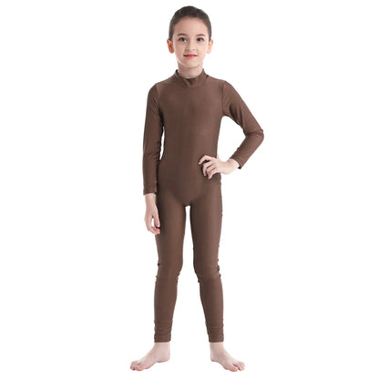 Kids Girls Full Body Gymnastics Bodysuit, Ballet Dance Jersey Leotard, Jumpsuit Sports Unitard, Children Dancewear and Sportswear
