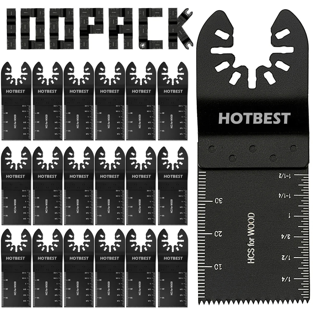 Oscillating Multi-Tool Saw Blades Set (10/60/100Pcs) – Fast Cutting Renovator Blades for Wood, Metal & Plastic Multi-Function Cutter Kit