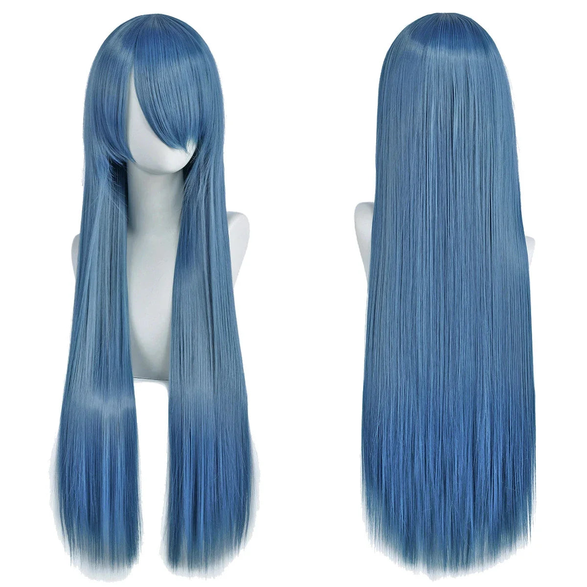 80cm Long Cosplay Wig - Synthetic Straight Hair with Bangs for Lolita Anime Costume Party Styling