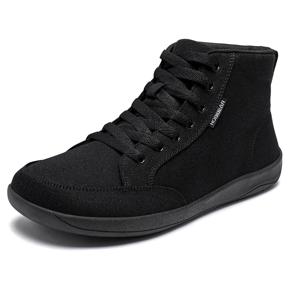 HOBIBEAR Mid-Top Barefoot Shoes – Unisex Wide Toe Canvas Sneakers for Walking & Outdoor