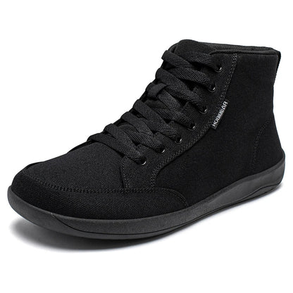 HOBIBEAR Mid-Top Barefoot Shoes – Unisex Wide Toe Canvas Sneakers for Walking & Outdoor