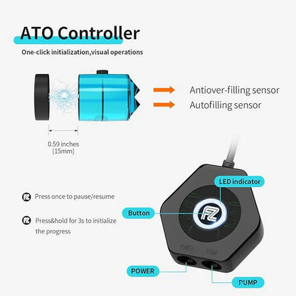 Fzone ATO580 Auto Top Off System – Mini Aquarium Water Pump Controller for Fish Tanks, Saltwater & Freshwater