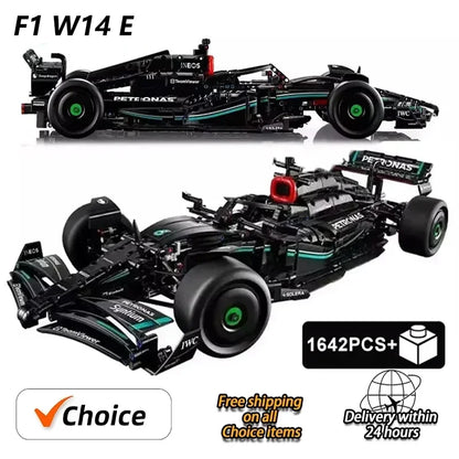 F1 W14 E Technical Performance Building Blocks – 1642PCS Super Race Car Model, Compatible with 42171, 1:8 Scale Toy for Boys Gift