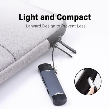 JASTER 6-in-1 USB 3.0 Card Reader – Type-C/USB TF/SD Adapter Flash Drive for Phone & Laptop