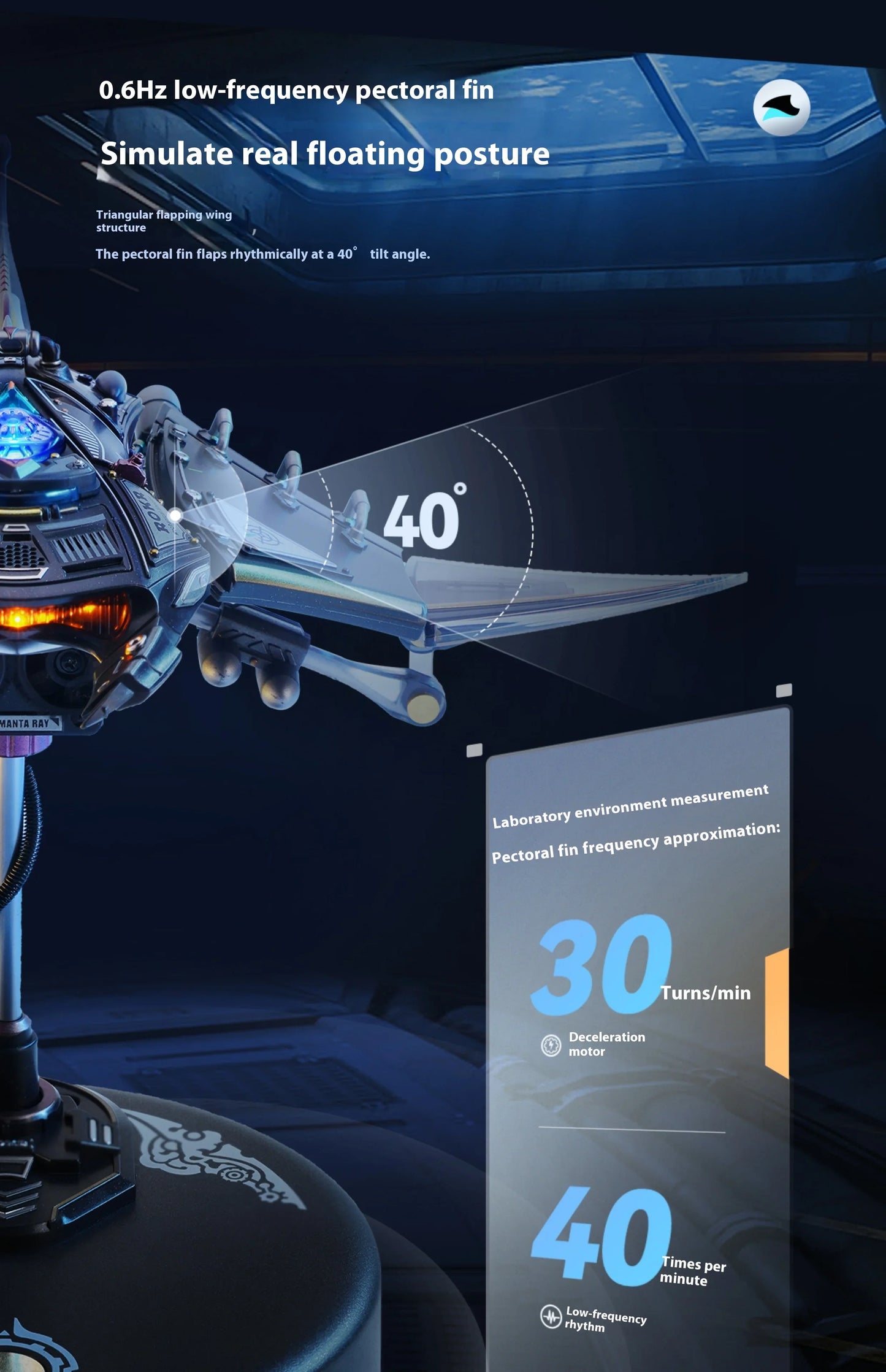 Mechanical Species Manta Ray Model – Trendy Assembly Figurine Toy, Boys’ Valentine’s Day Gift