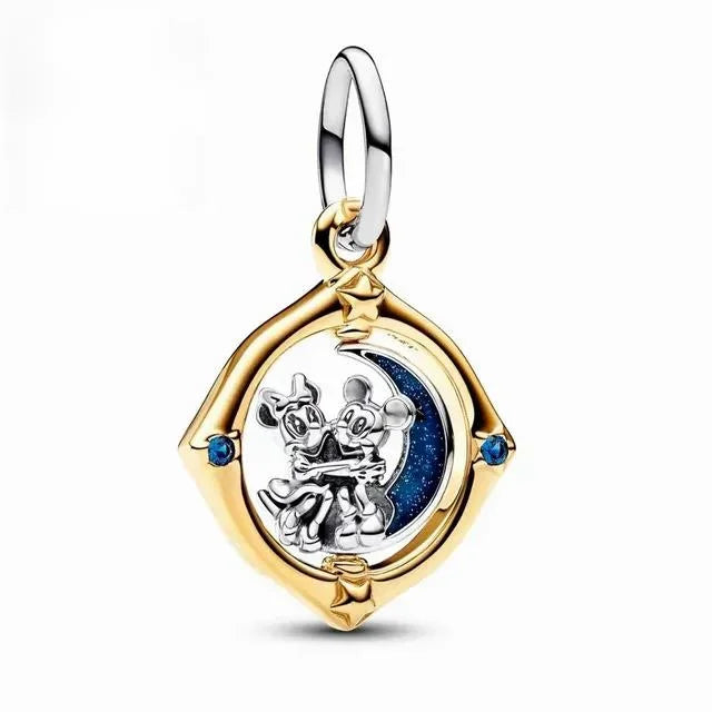 MINISO League of Legends Mickey & Minnie 925 Sterling Silver Charm – Beads Fit for Pandora Bracelet, Ladies Jewelry